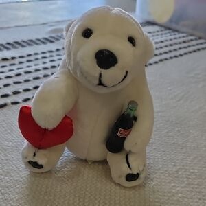 Coca-Cola Polar Bear with Red Heart and Bottle